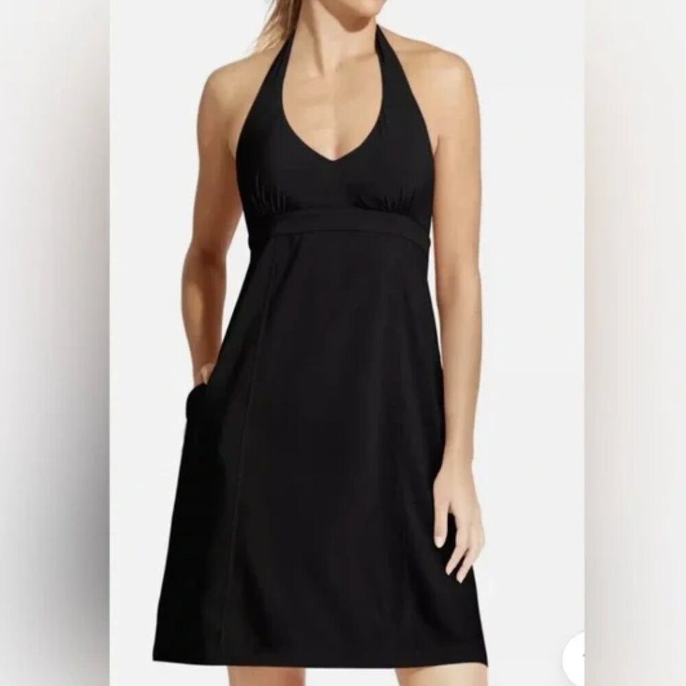 Athleta‎ Black Pack Everywhere Halter Athletic Dress Size 6T Activewear Hiking